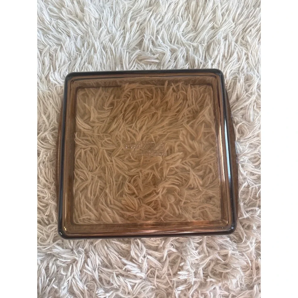 Vintage Pyrex Visions Amber Glass Square Baking Dish‎ 2L Casserole 222 A-1 USA